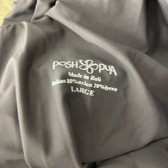 Posh Pua Gray Halter One‎ Piece Embroidered Bikini - Picture 5 of 5